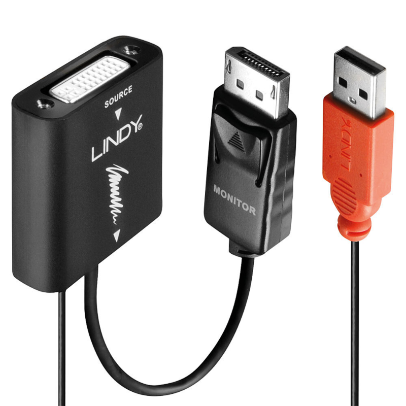 Lindy Convertisseur Actif DVI vers DisplayPort