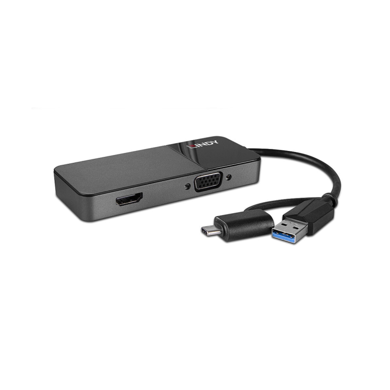 Lindy Convertisseur USB 3.0 Type A & C vers HDMI & VGA