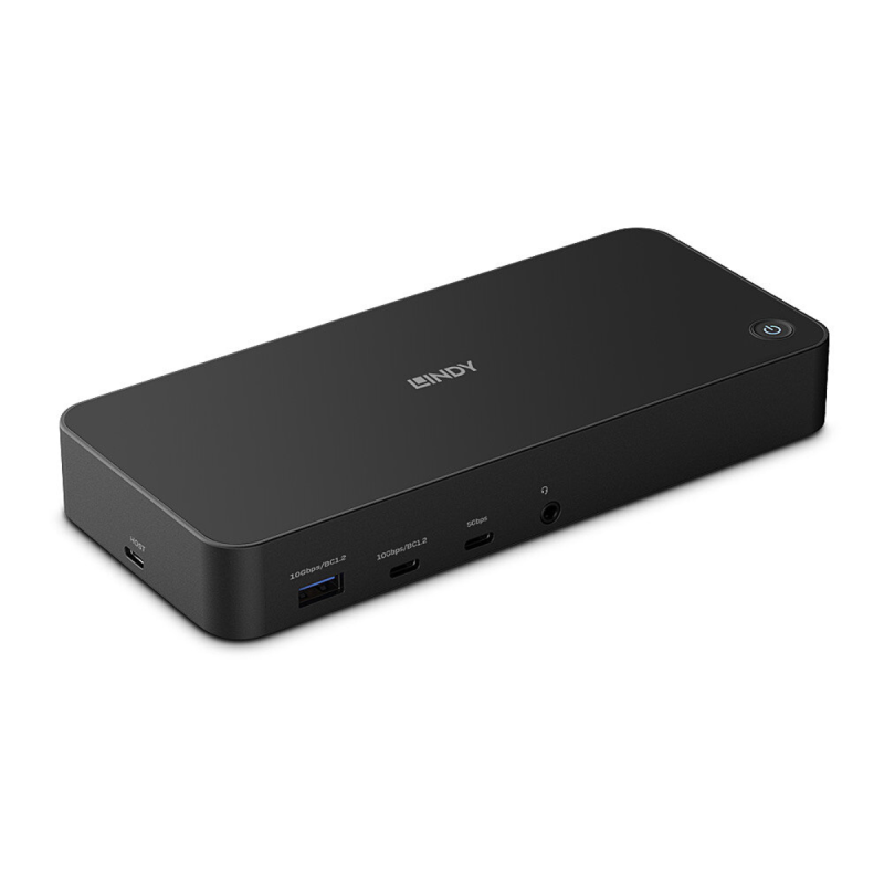 Lindy Docking Station Hybride USB-C & A pour Laptop 3x4K