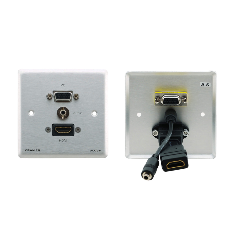 Kramer Passive Wall Plate - 15-pin HD (F/F), 3.5mm & HDMI