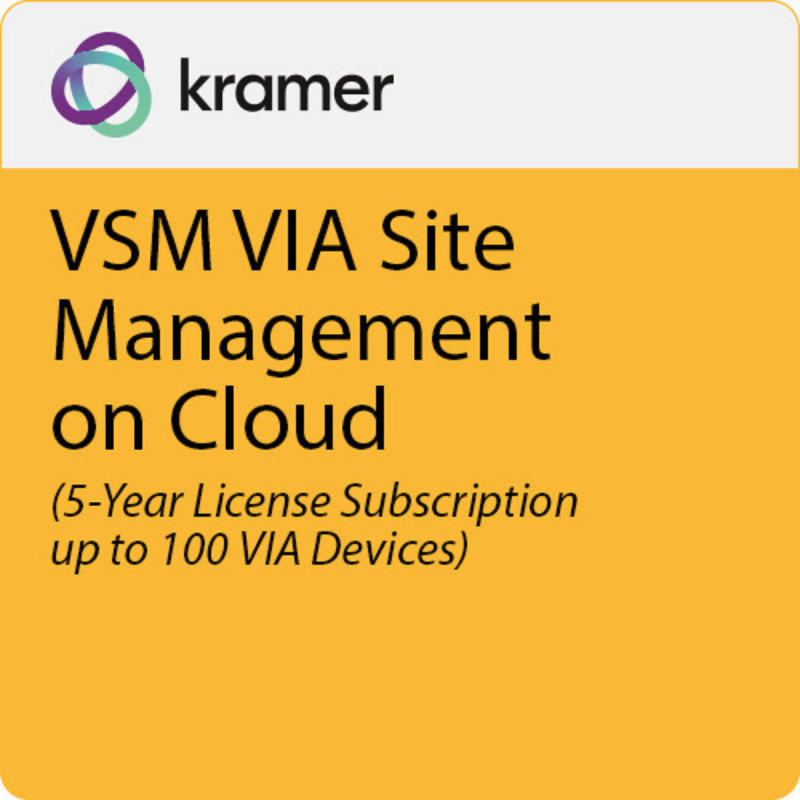 Kramer VSM on Cloud 5 Year License Subscription up to 100 VIA devices