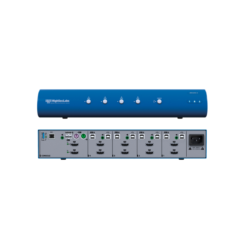 Kramer HSL Secure DH KVM Switch 4-Port HDMI video, w/fUSB, PP 3.0