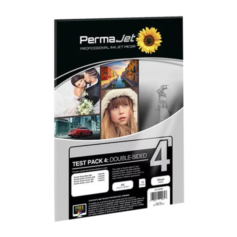 PERMAJET Test Pack 4 - Double face 12 feuilles A4