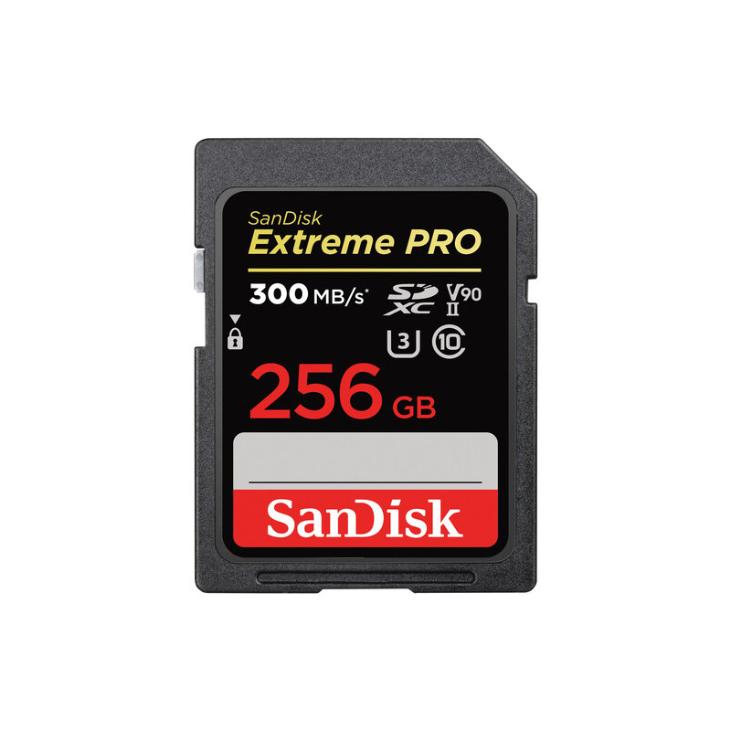 Sandisk Carte mémoire SDXC Extreme Pro 256GB, Cl.U3, UHS-II, 300MB/s
