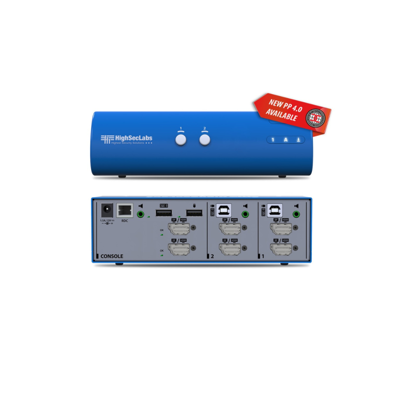 Kramer Secure DH Switch 2-Port DP/HDMI to DP/HDMI video 4K60Hz PP 4.0