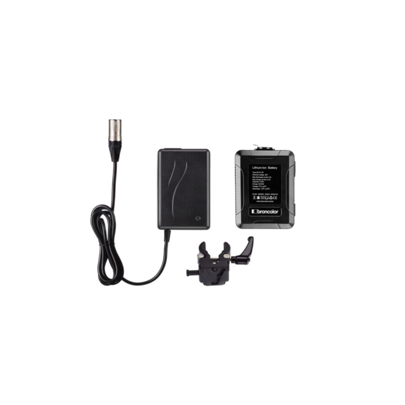 Broncolor kit batt Li-Ion 36V XLR chargeur fixation/trépied V-Mount