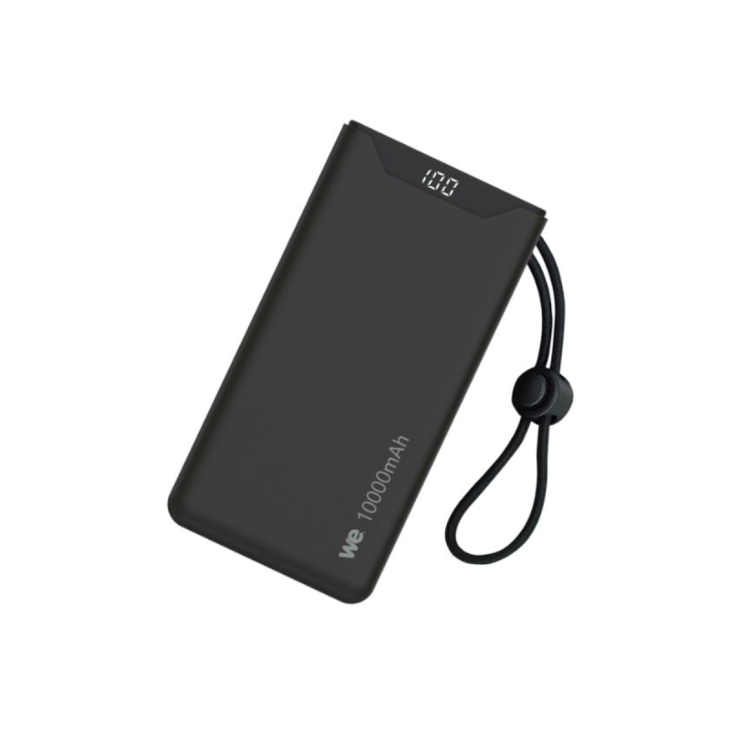 Batterie de secours WE, Power Bank, 10 000 mAh, NOIR 1 port USB-A