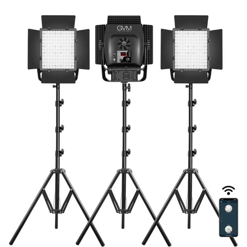 GVM Kit de 3 Panneaux LED Bicolores GVM-LT50S