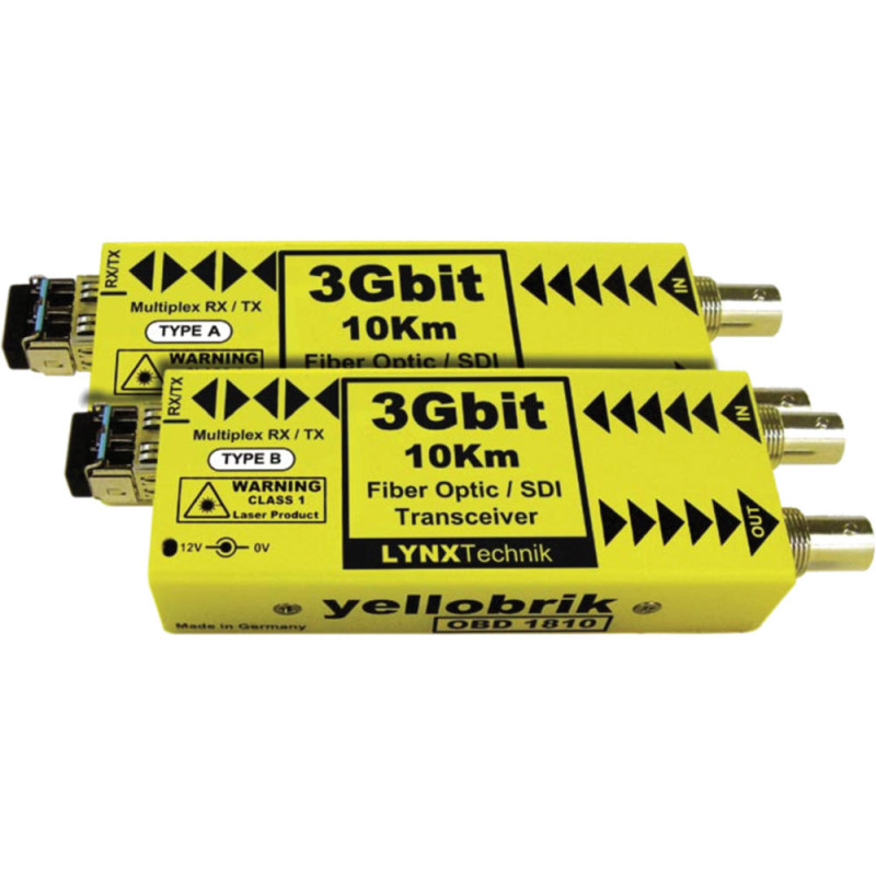 Lynx Émetteur-récepteur 3Gbit SDI vers Fibre 10km (paire types A&B)LC