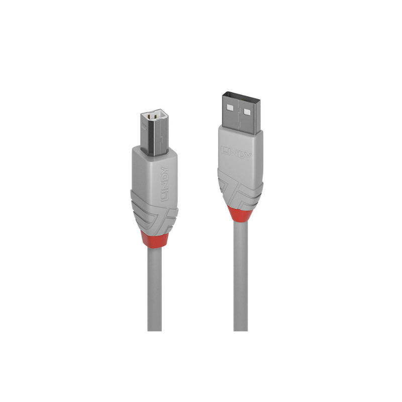 Lindy Câble USB 2.0 Type A vers B, Anthra Line, Gris, 1m