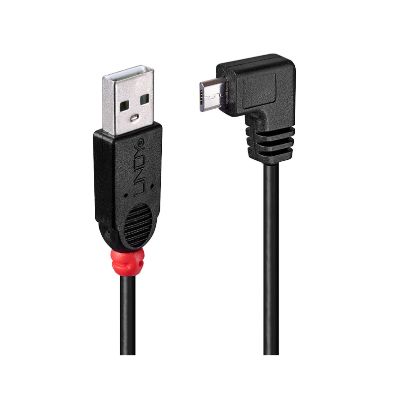 Lindy Câble USB 2.0 type A / micro-B coudé, 0.5m