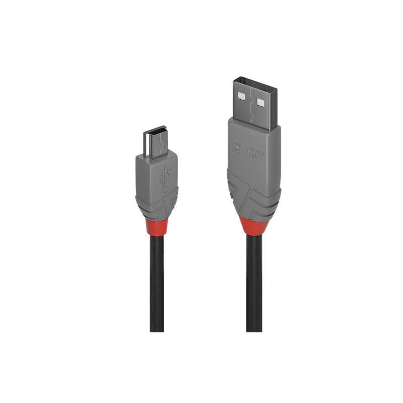 Lindy Câble USB 2.0 type A vers Mini-B, Anthra Line, 0.2m