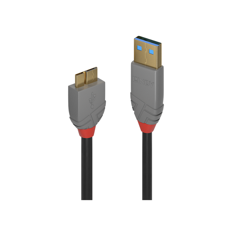 Lindy Câble USB 3.2 Type A vers Micro-B, 5Gbit/s, Anthra Line, 3m