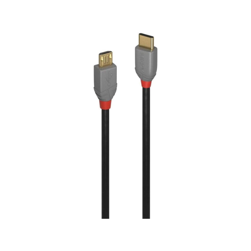 Lindy Câble USB 2.0 Type C vers Micro-B, Anthra Line, 0.5m
