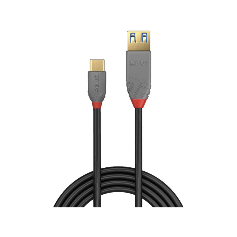 Lindy Câble Adaptateur USB 3.2 Type C A, 5Gbit/s, Anthra Line, 0.15m