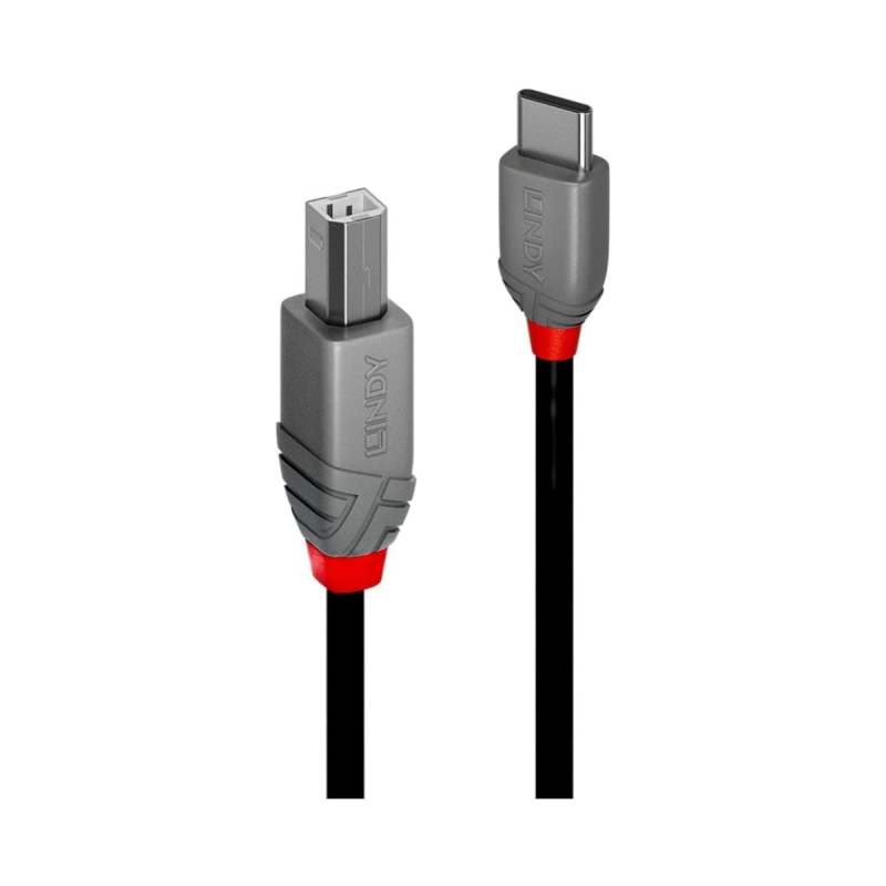 Lindy Câble USB 2.0 Type C vers B, Anthra Line, 0.5m