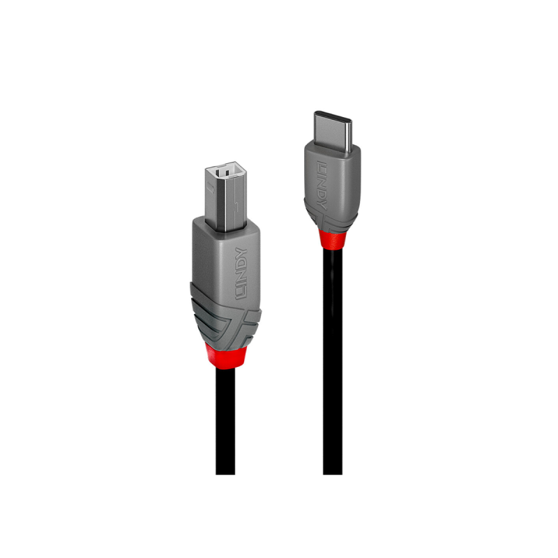Lindy Câble USB 2.0 Type C vers B, Anthra Line, 2m