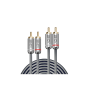 Lindy Câble Audio 2x RCA, Cromo Line, 1m