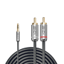 Lindy Câble audio Premium 2x RCA (Cinch) mâle vers jack 3,5mm mâle 1m