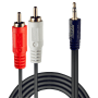 Lindy Câble audio Premium, 2x RCA mâle vers jack 3,5mm mâle, 20m