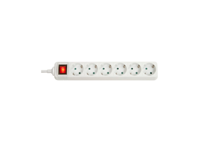 Multiprise avec interrupteur avec six prises Schuko 250V sans câble blanc