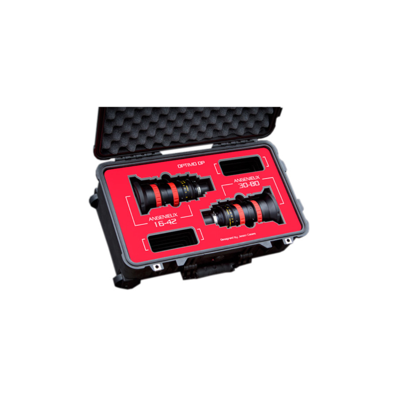 Jason Cases Valise pour Angenieux Optimo Dual Lens with Red overlay