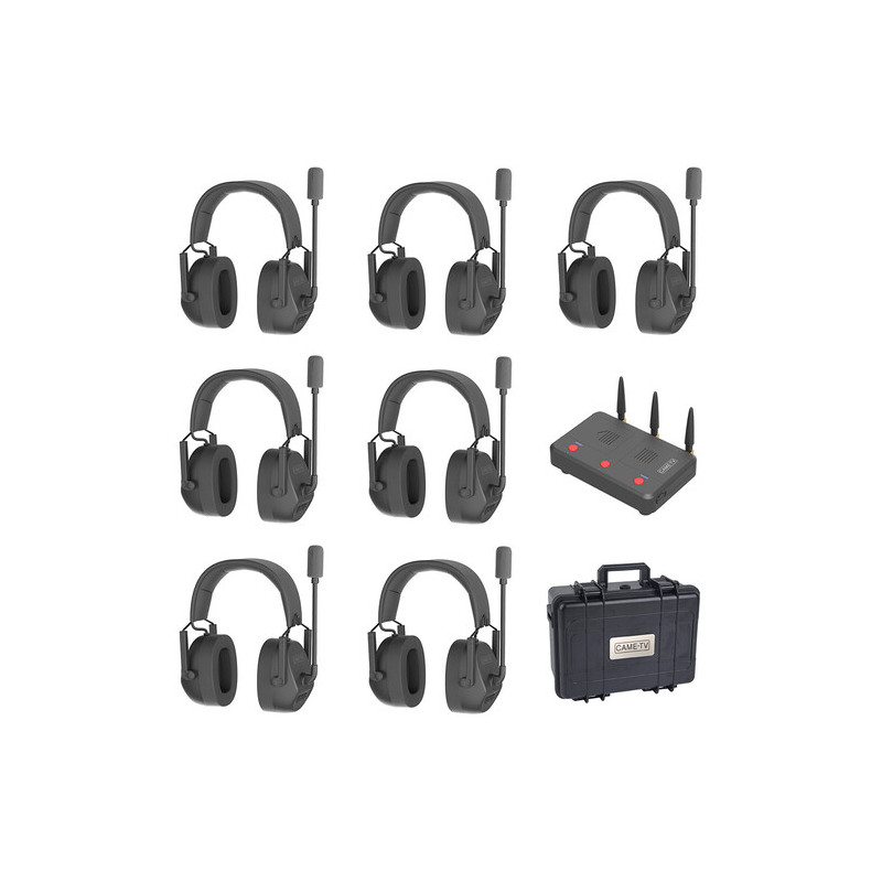 CAME-TV KUMINIK8 Duplex Digital Wireless Headset 450M Dual Ear 7 Pack