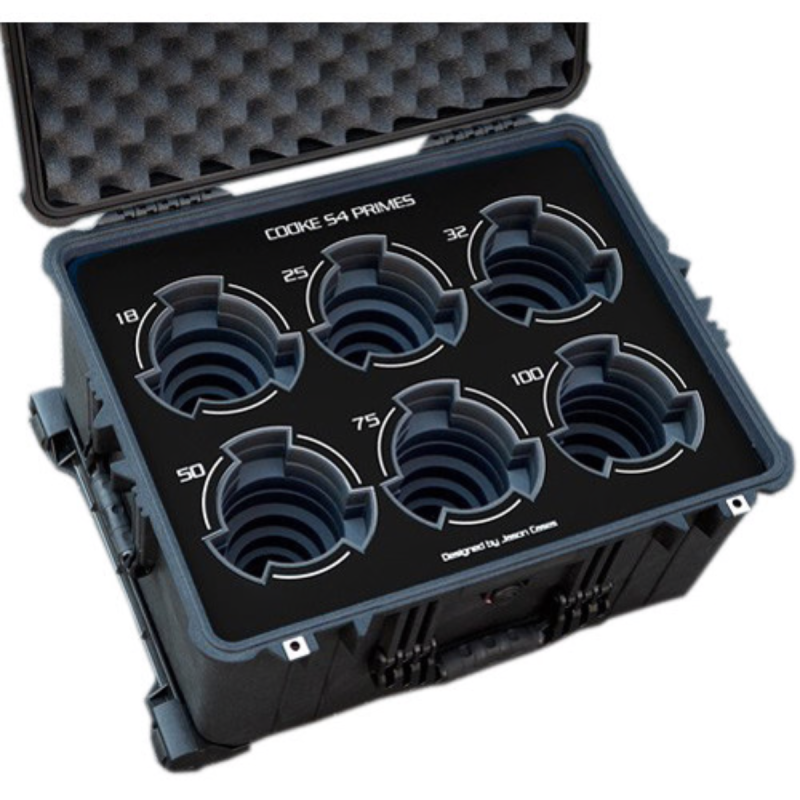 Jason Cases Valise pour Cooke S4 Primes 6-lens with Blue overlay