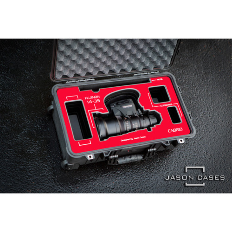 Jason Cases Valise pour Fujinon 14-35 T2.9 Cabrio with Red overlay