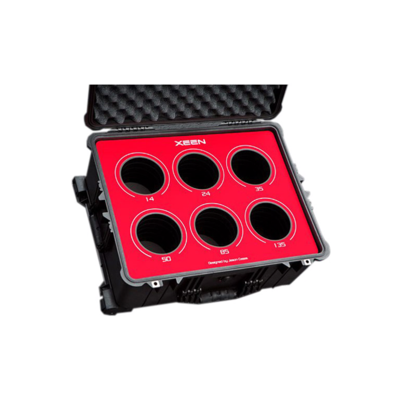 Jason Cases Valise pour Rokinon XEEN 6-lens (RED overlay)