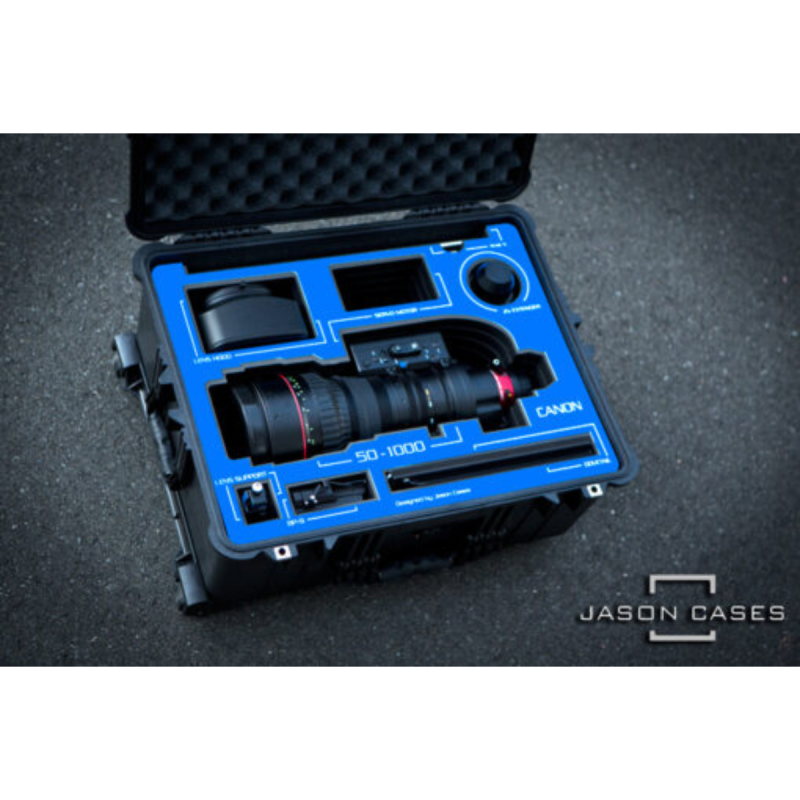 Jason Cases Valise pour Canon 50-1000mm Lens with Blue overlay