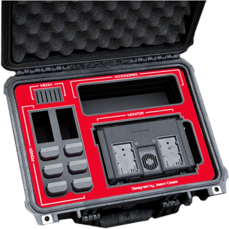 Jason Cases Valise pour Blackmagic Video Assist 4K with Red overlay