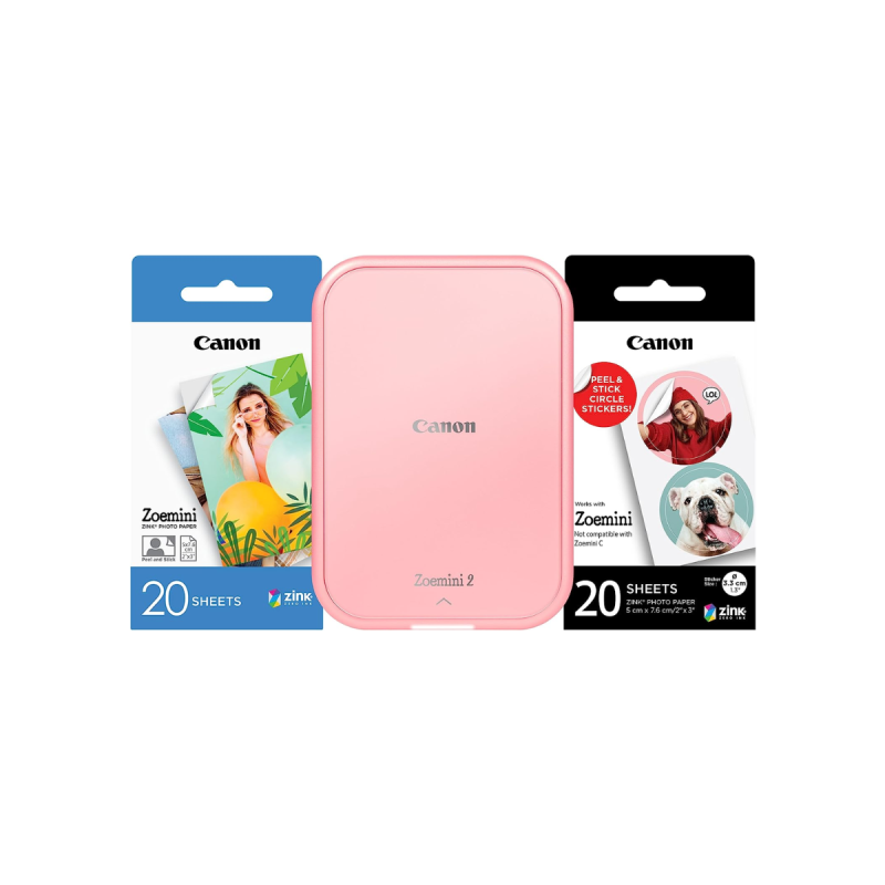 Canon Imprimante photo de poche Zoemini Pack - Rose  (30f + Housse)