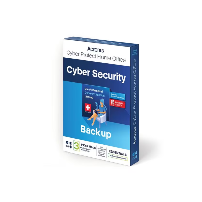 Acronis Cyber Protect Home Office 2023 Essentials 3postes 1 an BOX CH