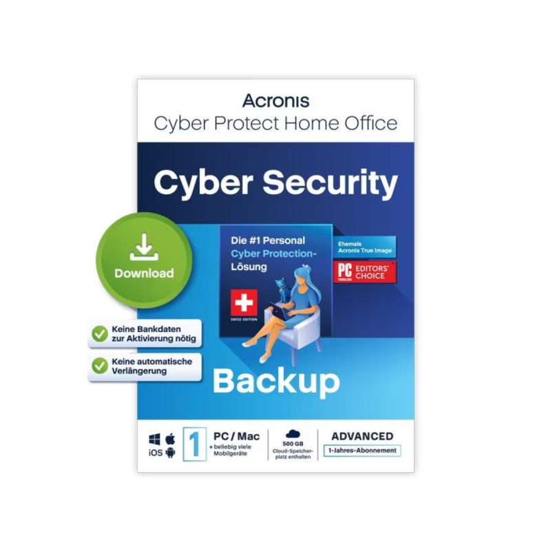 Acronis Cyber Protect Home Office 2023 Adv 1poste+500GB Cloud 1an ESD