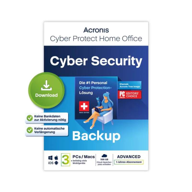 Acronis Cyber Protect Home Office 2023 Adv 3poste+500GB Cloud 1an ESD