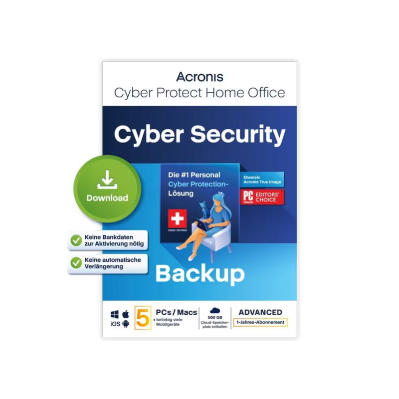 Acronis Cyber Protect Home Office 2023 Adv 5poste+500GB Cloud 1an ESD