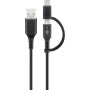 Goobay Câble USB A vers micro USB avec adaptateur USB Type-C (1m)
