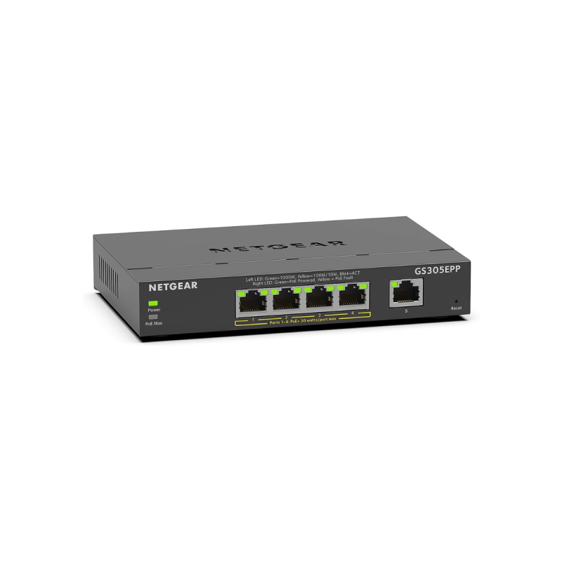 Netgear 5-PORT GE PoE+ SMART MANAGED PLUS SWITCH (GS305EP)