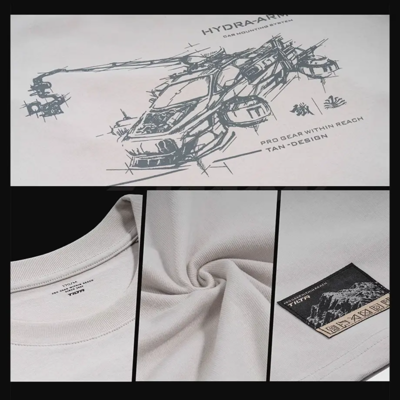 Tilta Hydra Arm Futuristic Sketch T-Shirt XL - Cream White