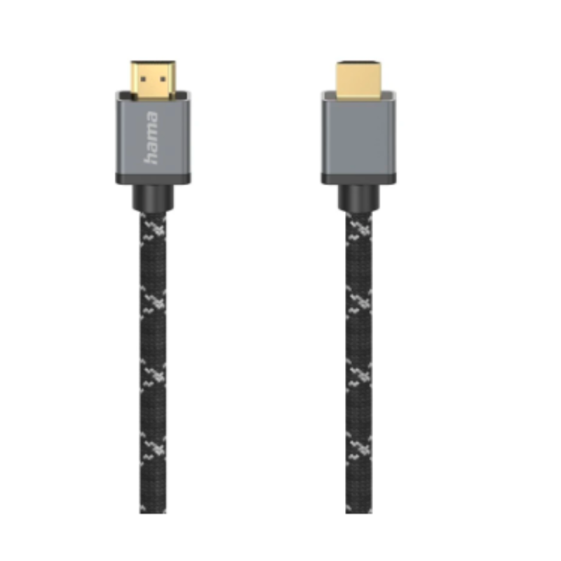 Hama Câble HDMI ht débit, f. mâle - f. mâle Ethernet, text. doré 3,0m