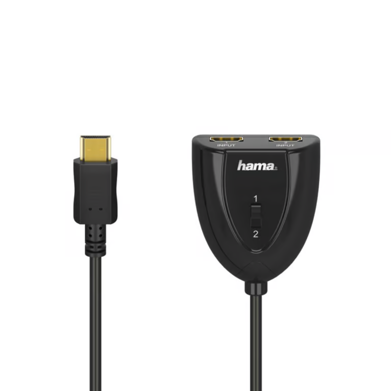 Hama Commutateur HDMI 2 x 1, fiche male HDMI - 2 fiches femelles HDMI