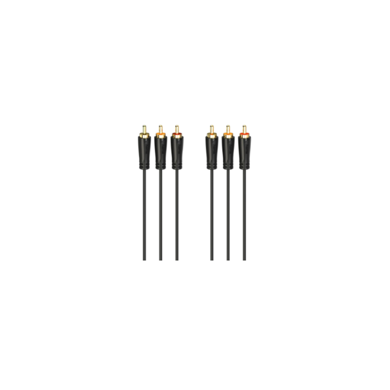 Hama Câble audio/vidéo 3 fich. RCA mâles-3 fich. RCA mâles doré 1,5m