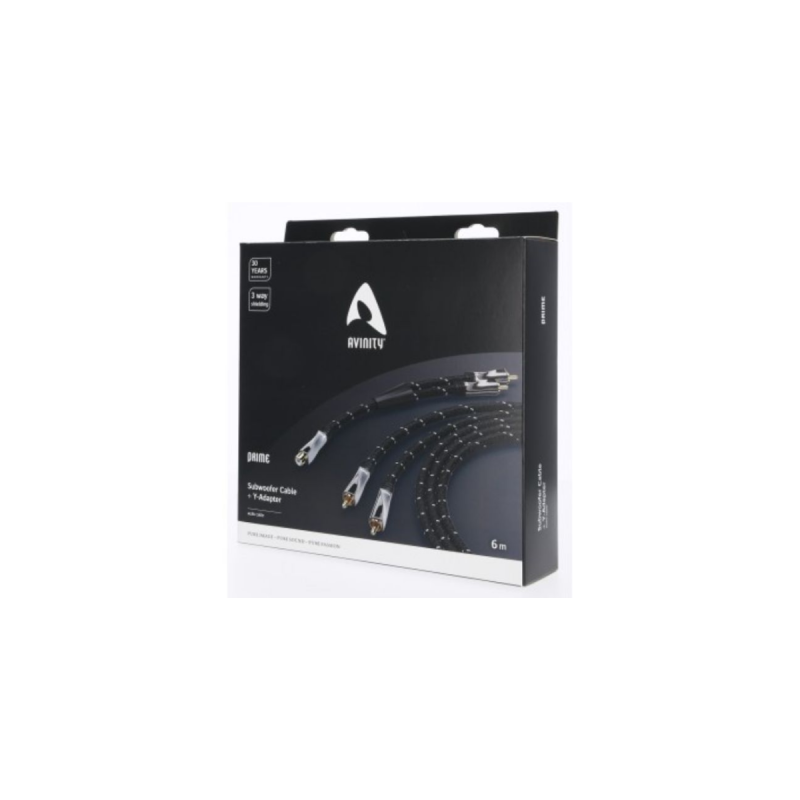Avinity Câble Subwoofer + adapt. f. RCA fem.-2 f. RCA mâles dorées 6m
