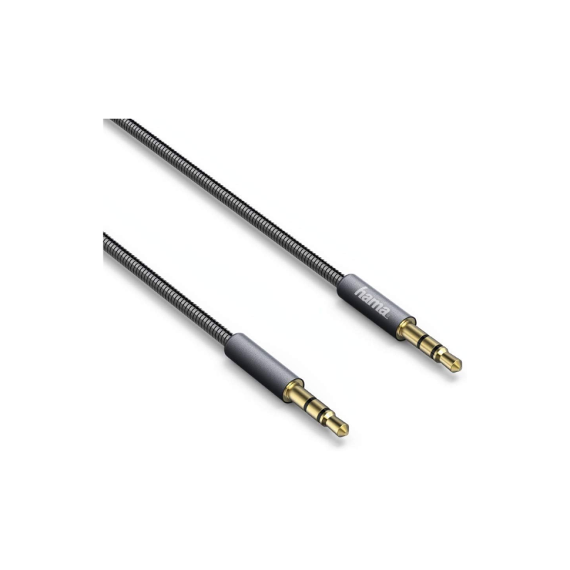 Hama Câble audio jack mâle 3,5mm/con. mâle stéréo métal. doré 0,75m