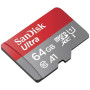 Sandisk microSDXC Ultra 64GB (A1/UHS-I/Cl.10/140MB/s) + Adapter