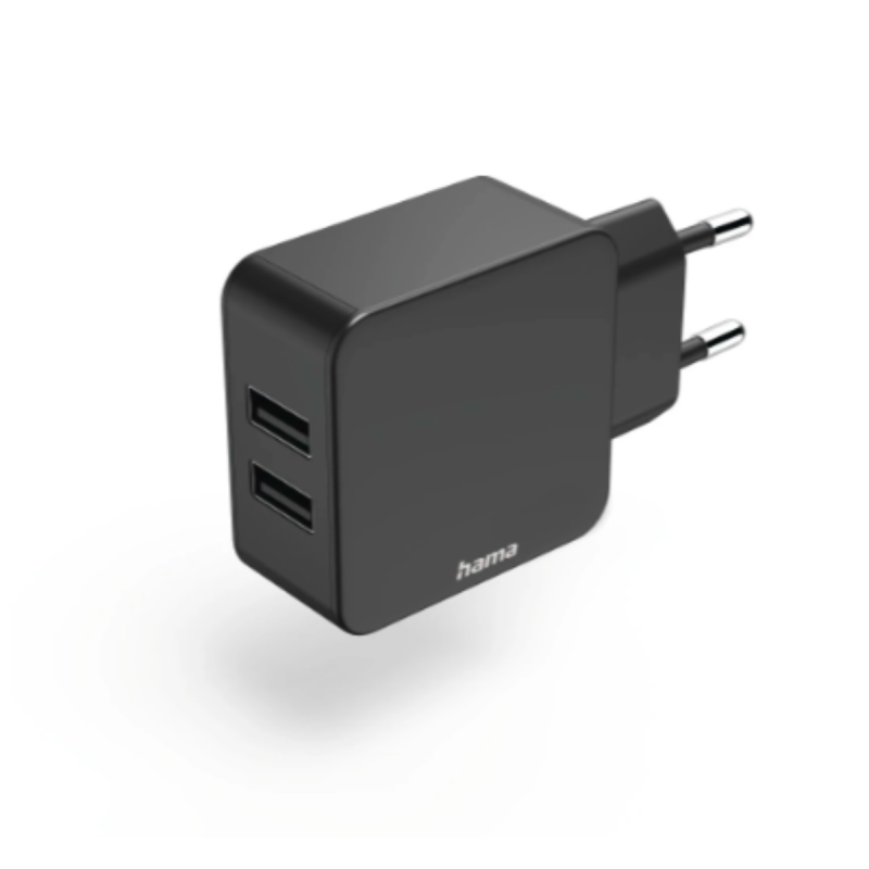 Hama Chargeur double bloc secteur USB-A 2,4 A adapt. univ. 12 W nr