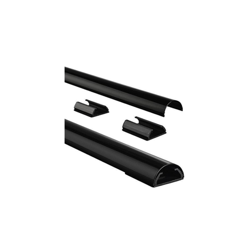 Hama Passe Câble en alu, semi-circulaire, 110/3,3/1,8 cm, noir