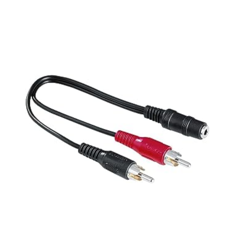 Hama Adaptateur audio, 2 fiches RCA mâles - jack stéréo femelle 3,5mm