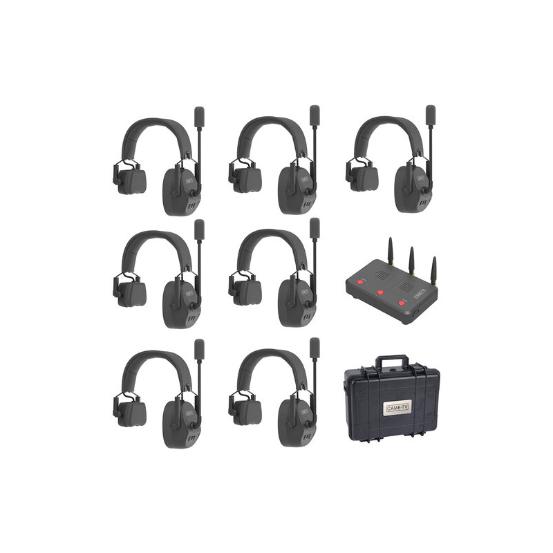 CAME-TV KUMINIK8 Duplex Digital Wireless Headset 450M Ear 7 Pack